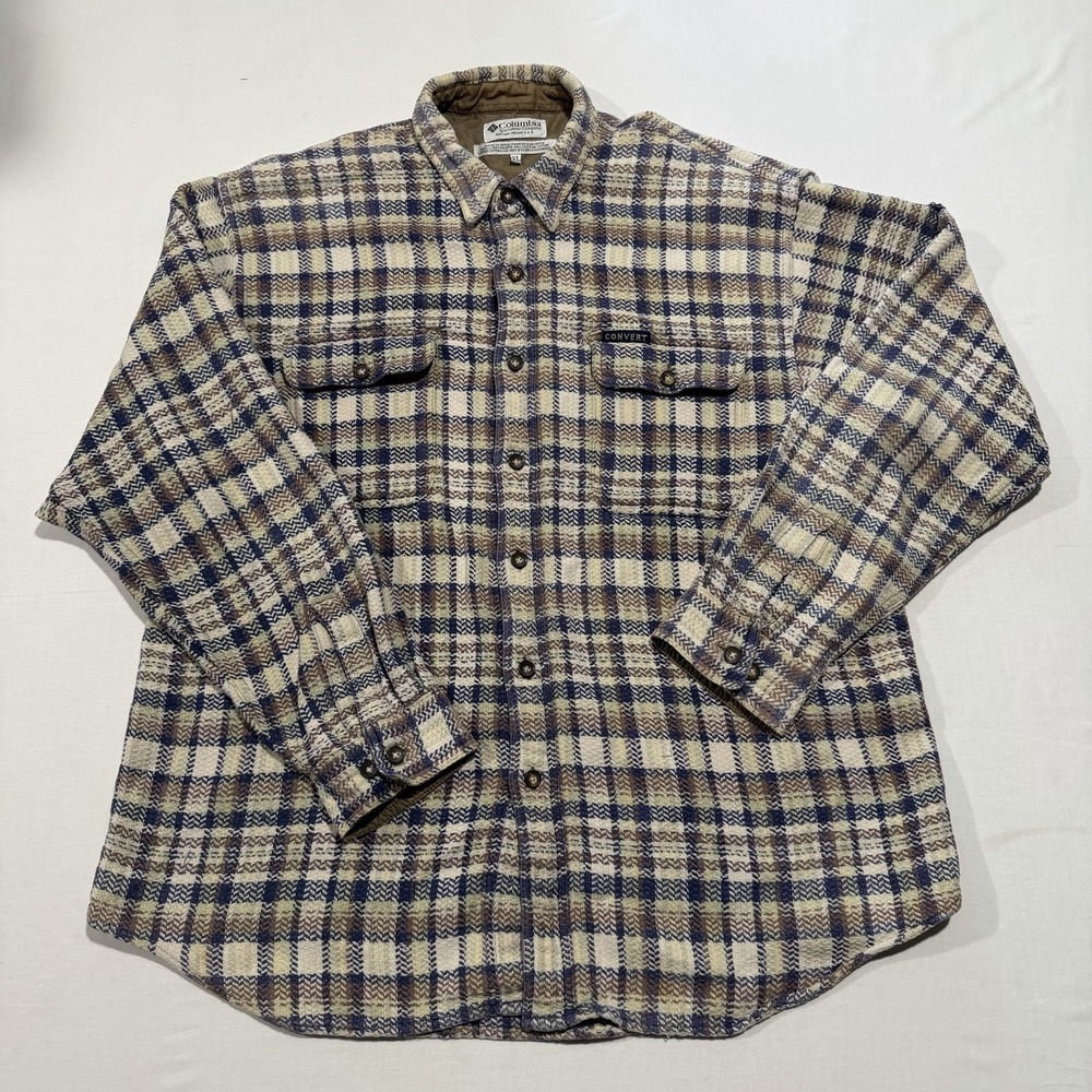 RARE Vintage Columbia Convert Mens XL Lined Blanket Shirt Jacket Plaid Flannel
